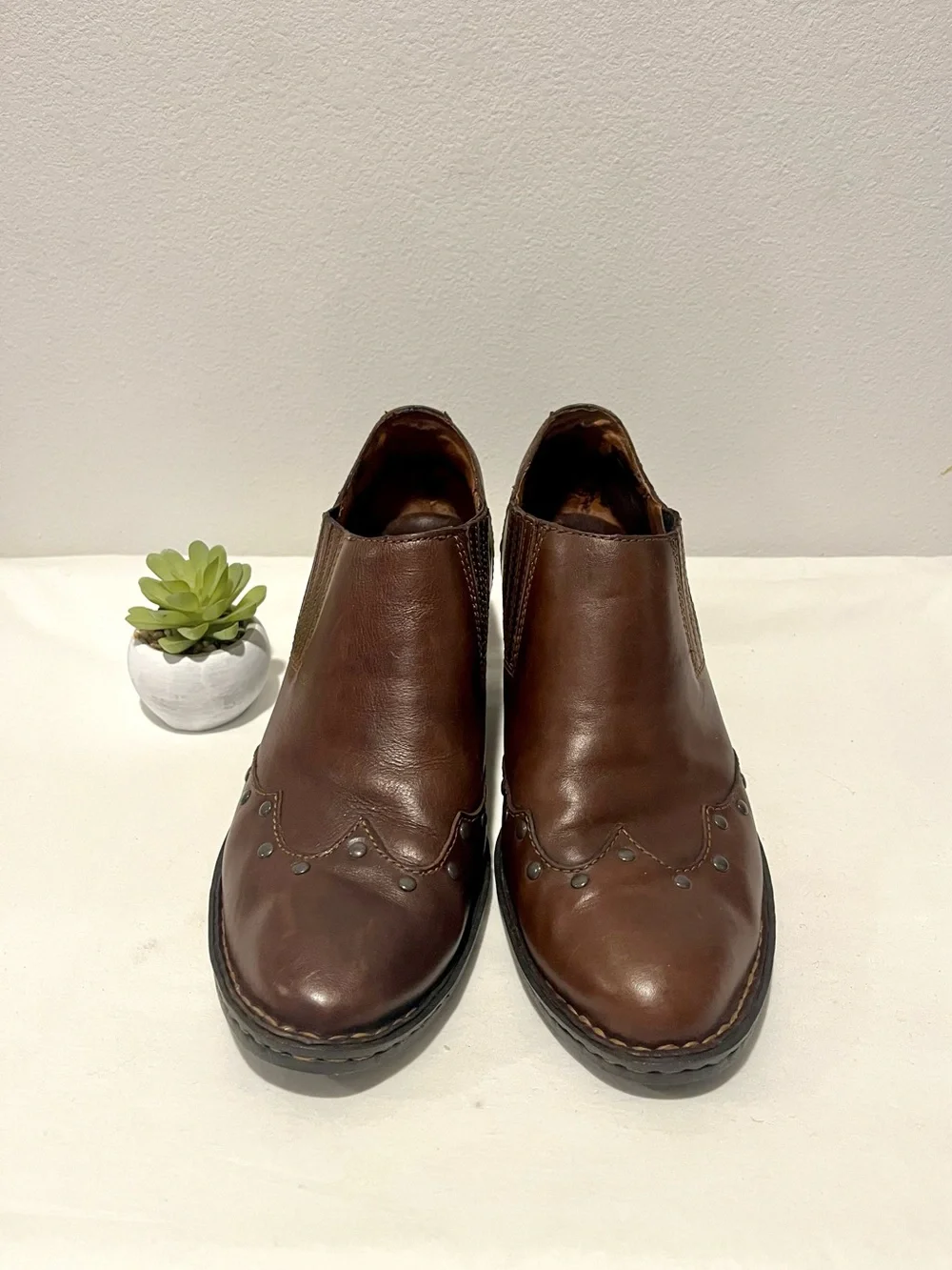 Born Brown Leather Ankle Boots